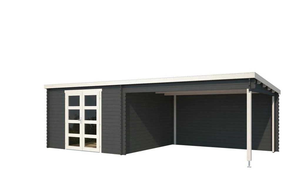 Outdoor Life Blokhut Olenka Carbon Grey-Wit 710 x 330 cm - Afbeelding 2